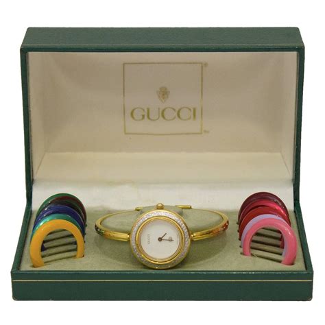 gucci watch with coloured bezels|Gucci vintage watch changeable bezel.